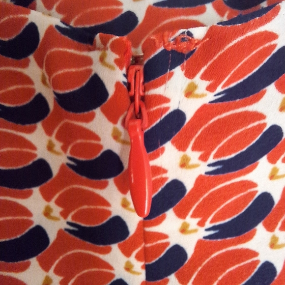 Cabi Tank Style Dream Day Peplum Top Blouse Orange Navy Cream Adjustable Straps - Picture 6 of 7